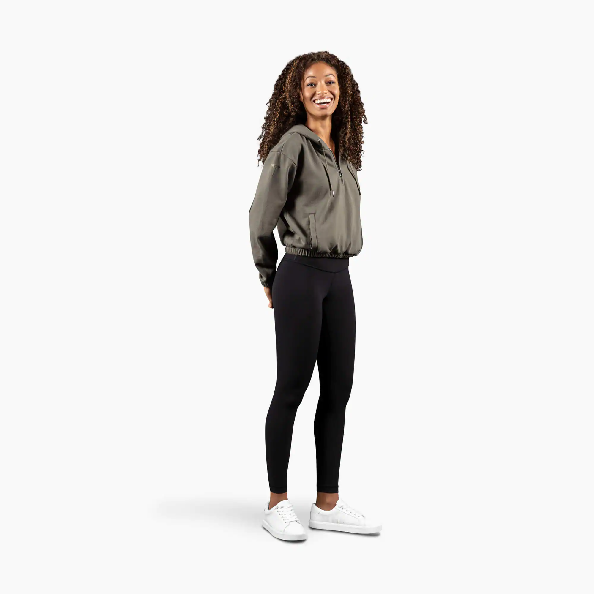 Sudadera corta con media cremallera Chill para mujer