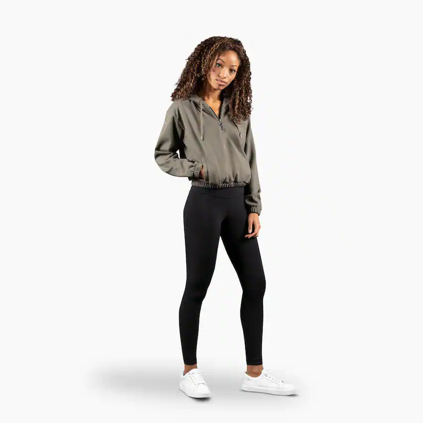 Sudadera corta con media cremallera Chill para mujer