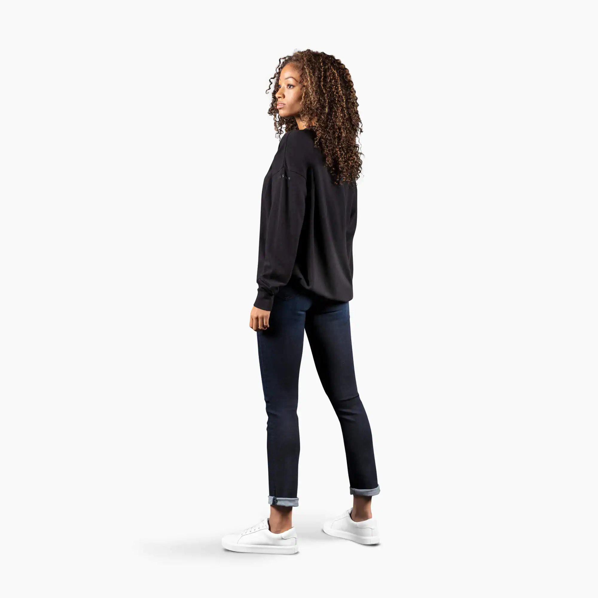 Sudadera holgada con cuello redondo Raven para mujer