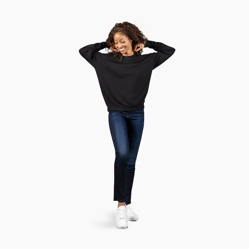 Sudadera holgada con cuello redondo Raven para mujer
